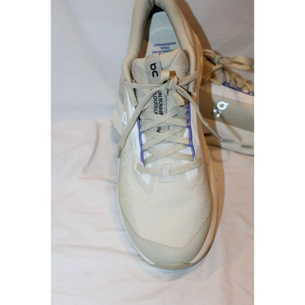 ON CLOUD WOMEN'S CLOUDSURFER TRAIL 2 WP ATHLETIC SNEAKERS 12 GHOST CHALK